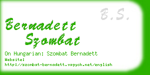 bernadett szombat business card